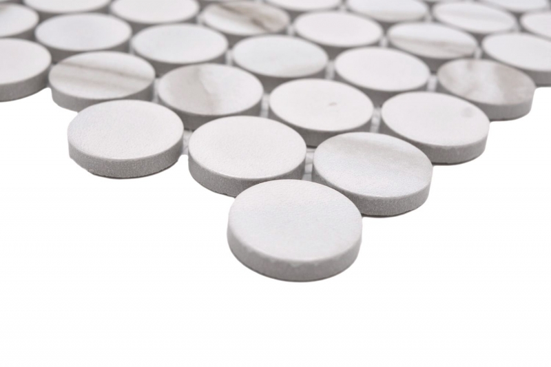Ceramic mosaic white matt stone look mosaic tile kitchen wall tile backsplash bathroom shower wall MOS10-1112GR_f