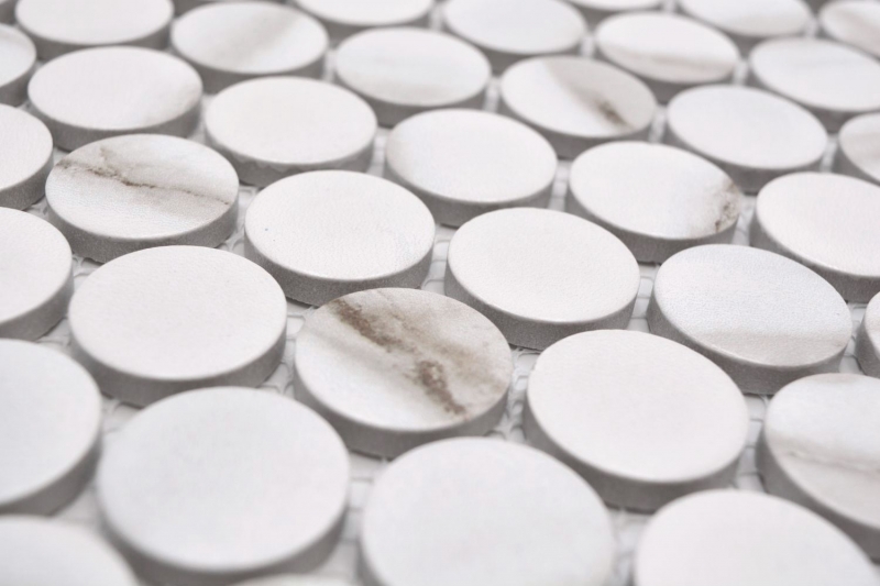 Ceramic mosaic white matt stone look mosaic tile kitchen wall tile backsplash bathroom shower wall MOS10-1112GR_f