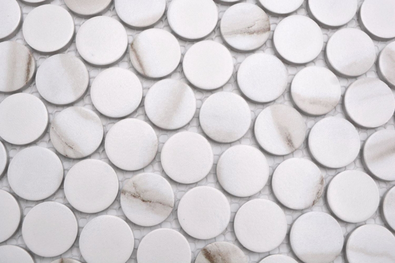 Ceramic mosaic white matt stone look mosaic tile kitchen wall tile backsplash bathroom shower wall MOS10-1112GR_f