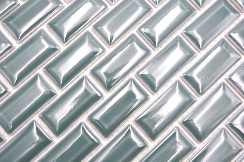Ceramic mosaic dark green glossy metro look mosaic tile kitchen wall tile backsplash bathroom shower wall MOS26-0616_f