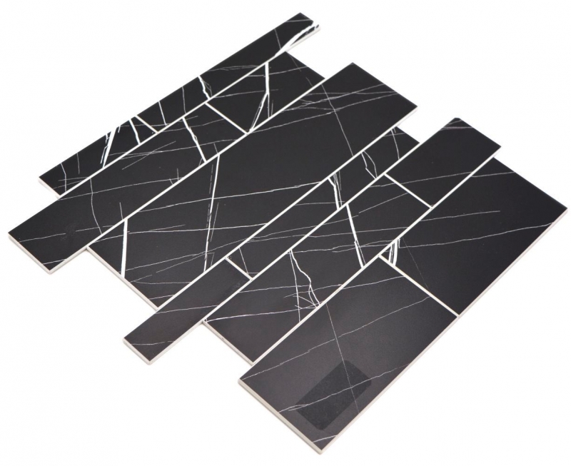 Mosaic tiles self-adhesive black matt stone look mosaic tile kitchen wall tile backsplash bathroom MOS200-SP04_f