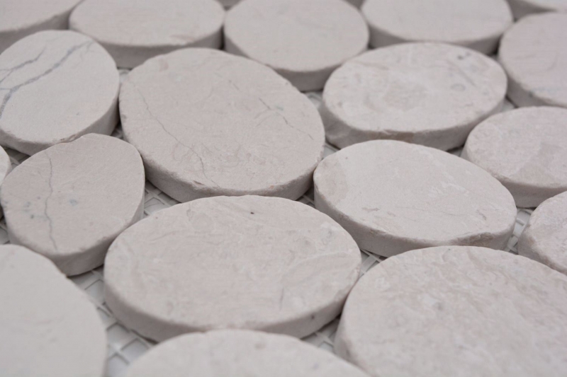 Natural stone mosaic Mosaic tile mix white/blue/orange/grey matt pebble look mosaic tile kitchen wall tile backsplash bathroom shower wall MOS30-0101_f