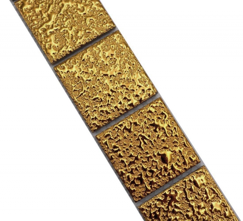 Border Border mosaic gold shiny hammer look mosaic tile kitchen wall tile mirror bathroom MOS16BOR-0707_f
