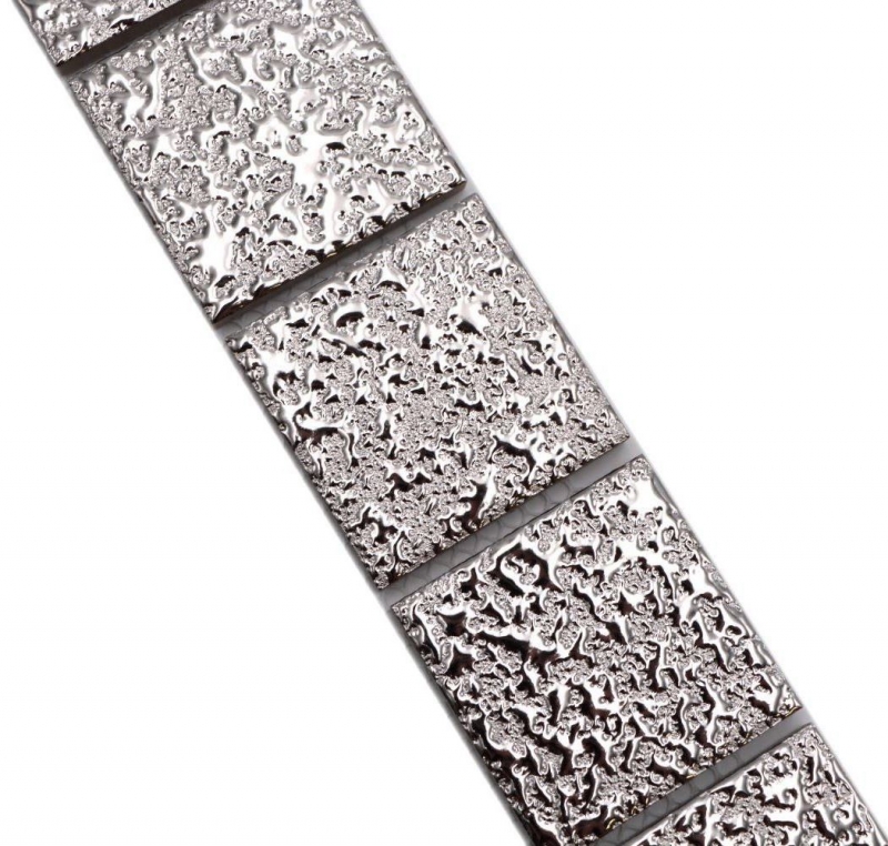 Border Border mosaic silver glossy hammer look mosaic tile kitchen wall tile mirror bathroom MOS16BOR-0207_f