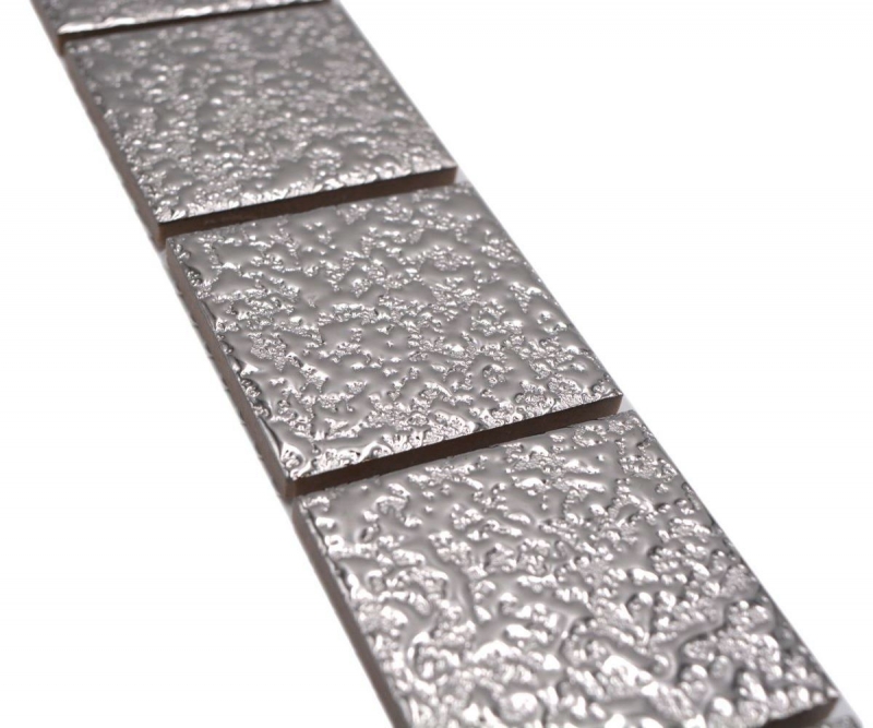 Border Border mosaic silver glossy hammer look mosaic tile kitchen wall tile mirror bathroom MOS16BOR-0207_f
