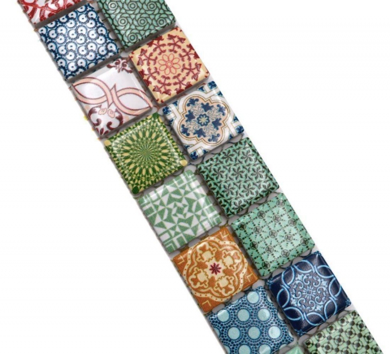 Border Border mosaic multicolored multicolored matt retro look mosaic tile kitchen wall tile mirror bathroom shower wall MOS18DBOR-1616_f