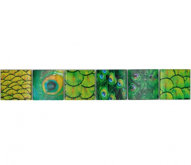 Border Border mosaic green glossy wildlife look mosaic tile kitchen wall tile mirror bathroom shower wall MOS78BOR-W88_f