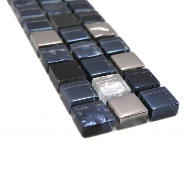 Border Border mosaic black with silver glossy mosaic tile kitchen wall tile mirror bathroom MOS92BOR-660_f