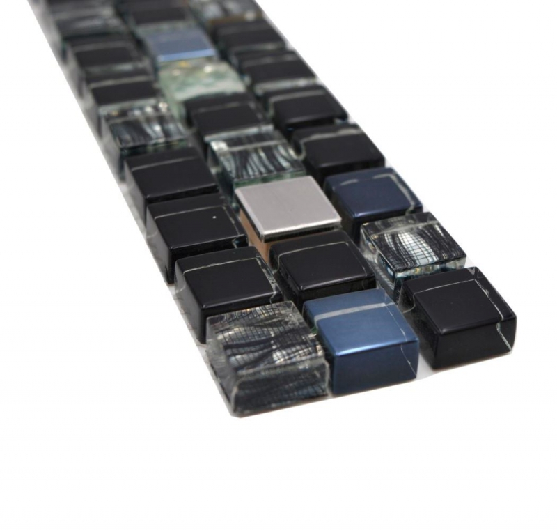 Border borde mosaic mix black glossy mosaic tile kitchen wall tile mirror bathroom shower wall MOS92BOR-0304_f