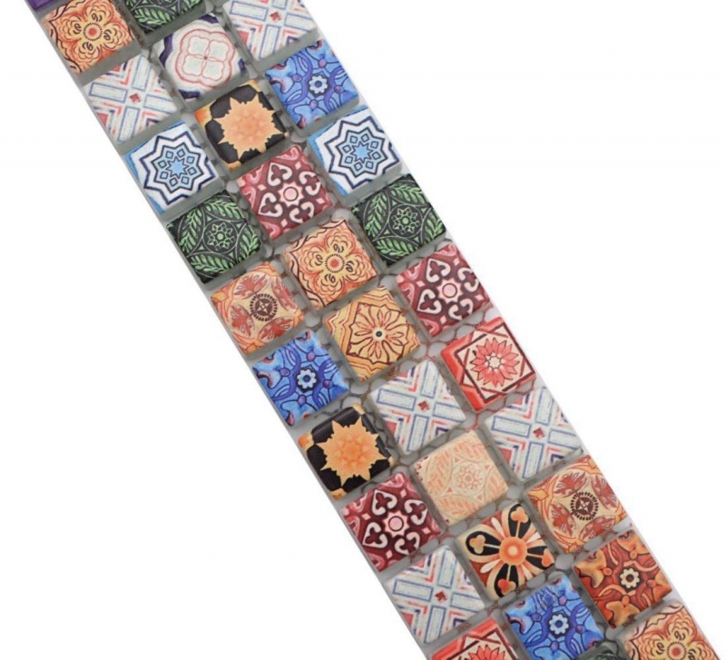 Border Border mosaic multicolored matt retro look mosaic tile kitchen wall tile mirror bathroom shower wall MOS78BOR-RB83_f