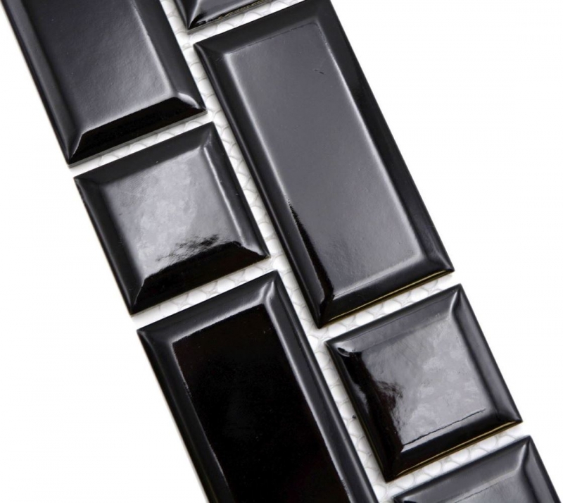 Border Border mosaic black glossy metro look mosaic tile kitchen wall tile mirror bathroom shower wall MOS26BORWM-0301_f