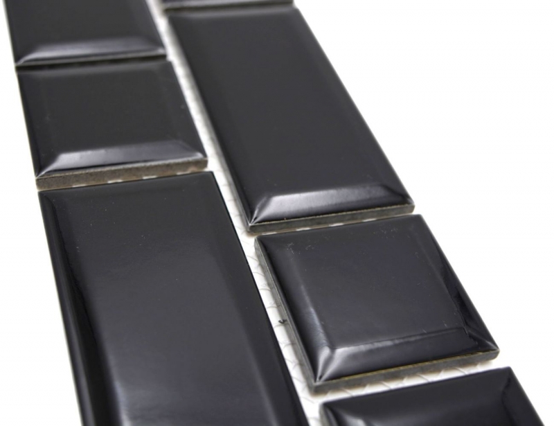 Border Border mosaic black glossy metro look mosaic tile kitchen wall tile mirror bathroom shower wall MOS26BORWM-0301_f