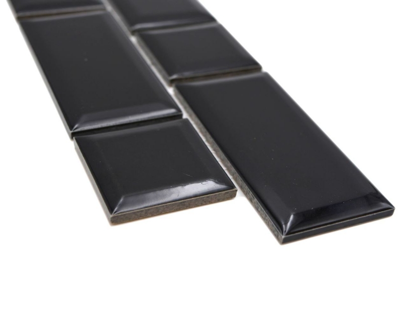 Border Border mosaic black glossy metro look mosaic tile kitchen wall tile mirror bathroom shower wall MOS26BORWM-0301_f