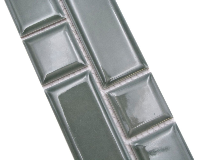 Border Border mosaic petrol glossy metro look mosaic tile kitchen wall tile mirror bathroom shower wall MOS26BORWM-0218_f