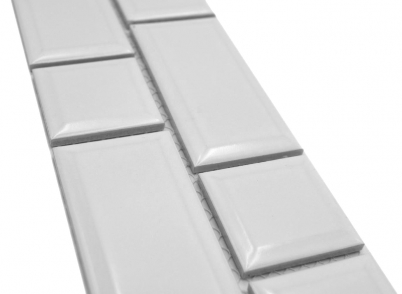Border Border mosaic white glossy metro look mosaic tile kitchen wall tile mirror bathroom shower wall MOS26BORWM-0101_f