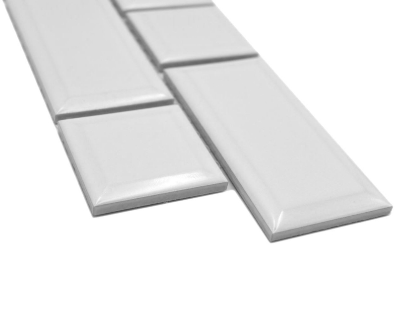 Border Border mosaic white glossy metro look mosaic tile kitchen wall tile mirror bathroom shower wall MOS26BORWM-0101_f