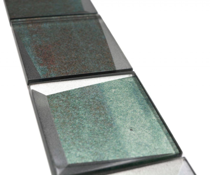 Border Border mosaic green glossy 3D look mosaic tile kitchen wall tile mirror bathroom shower wall MOS88BOR-XB20_f