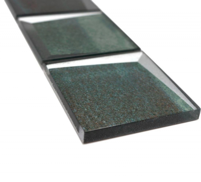 Border Border mosaic green glossy 3D look mosaic tile kitchen wall tile mirror bathroom shower wall MOS88BOR-XB20_f