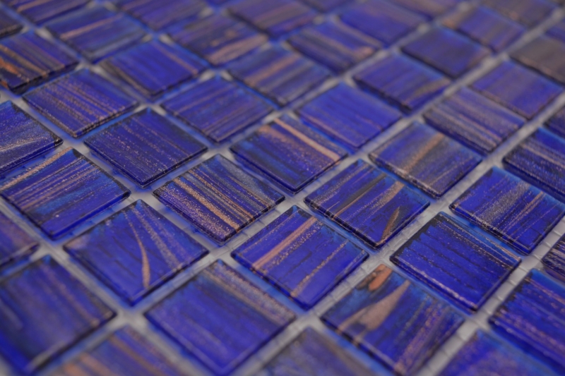 Glass mosaic mosaic tile dark blue ultramarine blue copper glossy pool look mosaic tile kitchen wall tile mirror bathroom shower wall MOS230-G19_f