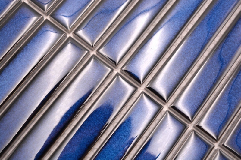 Hand-painted ceramic mosaic rods Modern Art cobalt blue glossy MOS24-S40_m
