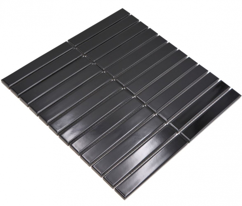 Hand-painted ceramic mosaic rods Modern Art black glossy MOS24-S50_m