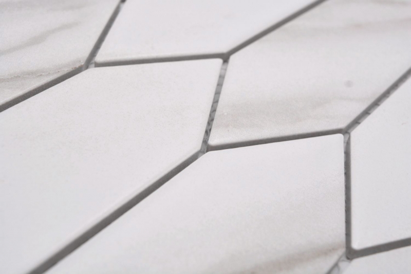 Hand-painted ceramic mosaic tile hexagon hexagon Calacatta white gray-brown matt MOS13-L1112_m