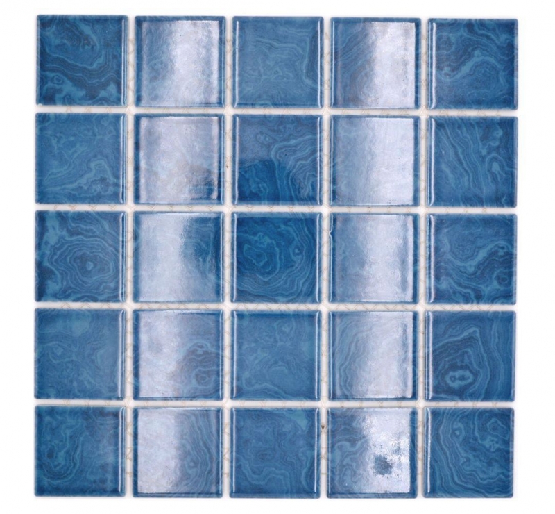 Hand-painted ceramic mosaic tile blue ice blue streaks MOS14-0404_m