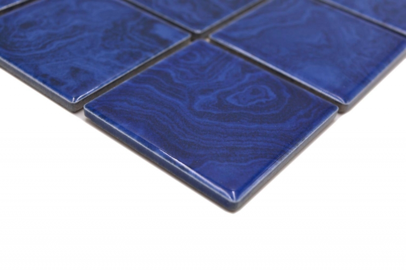 Hand-painted ceramic mosaic tile cobalt blue light blue streaks MOS14-0406_m