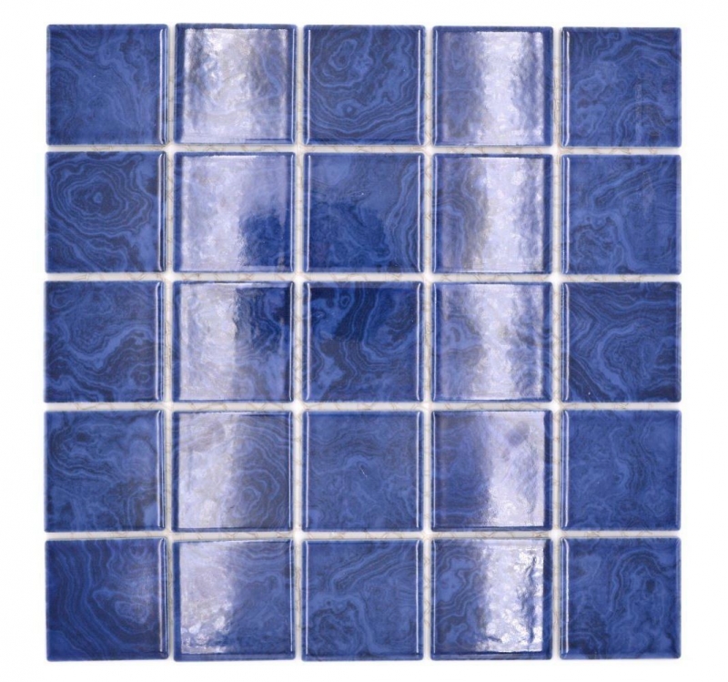 Hand-painted ceramic mosaic tile cobalt blue light blue streaks MOS14-0406_m