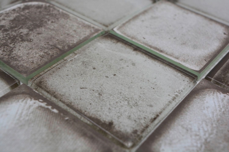 Hand-painted glass mosaic mosaic tile Retro Vinatage cement style urban gray MOS88-S04_m