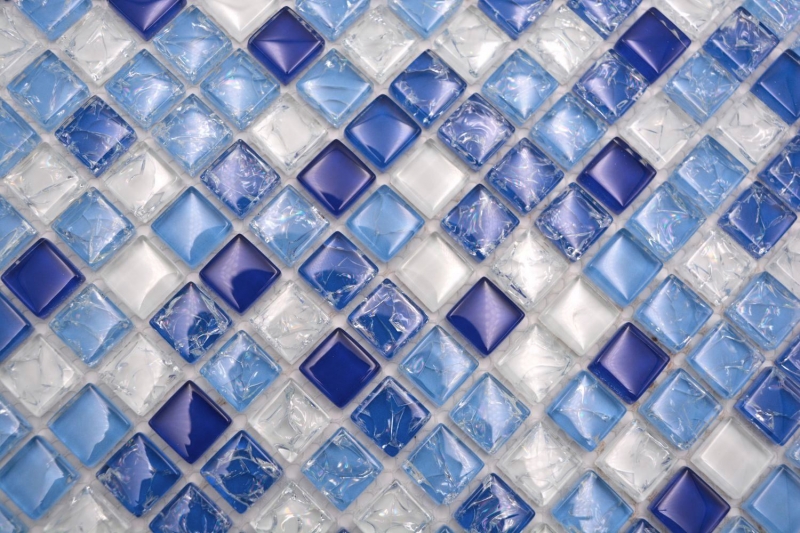 Hand-painted glass mosaic mosaic tile off-white blue MOS92-0104_m