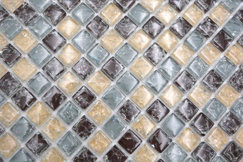 Hand-painted glass mosaic mosaic tile broken gray beige brown MOS92-1302_m