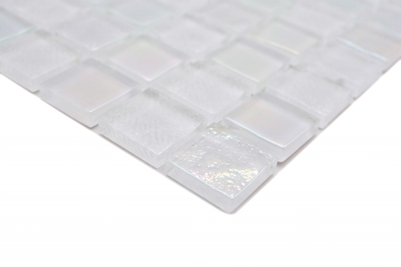 Hand-painted glass mosaic mosaic tile small flip flop iridescent white multicolored MOS65-S10_m