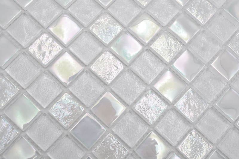 Hand-painted glass mosaic mosaic tile small flip flop iridescent white multicolored MOS65-S10_m