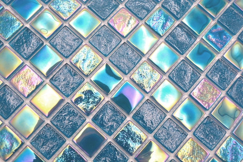 Hand-painted glass mosaic mosaic tile small flip flop iridescent black multicolored MOS65-S63_m