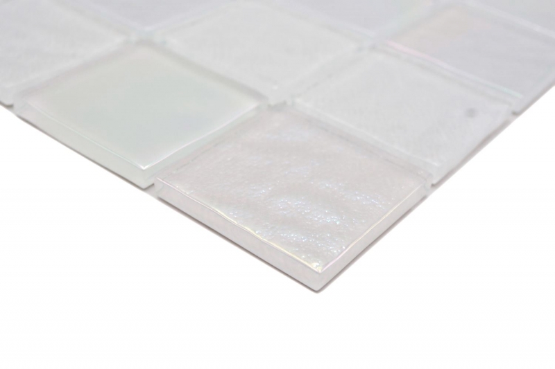 Hand-painted glass mosaic mosaic tile medio flip flop iridescent white multicolored MOS66-S10-48_m