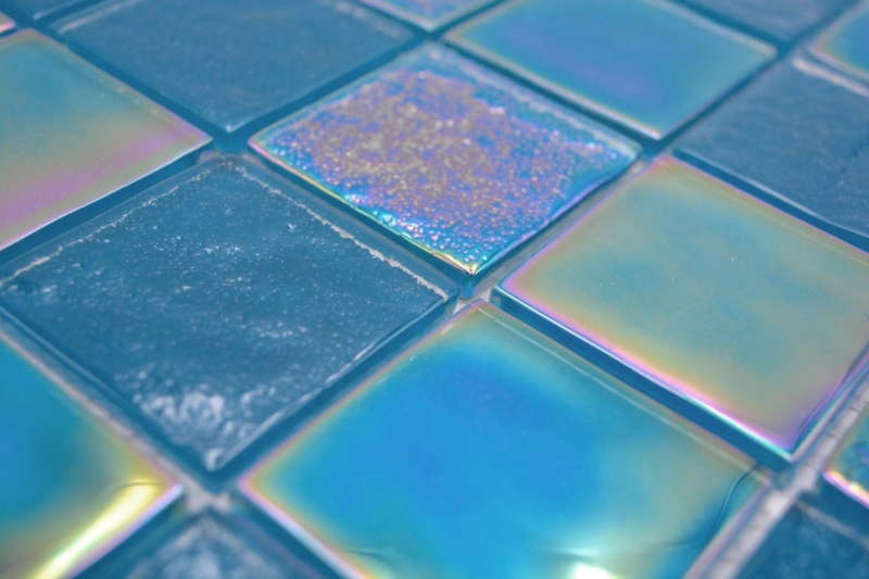 Hand-painted glass mosaic mosaic tile medio flip flop iridescent black sapphire multicolored MOS66-S63-48_m