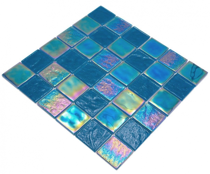 Hand-painted glass mosaic mosaic tile medio flip flop iridescent black sapphire multicolored MOS66-S63-48_m
