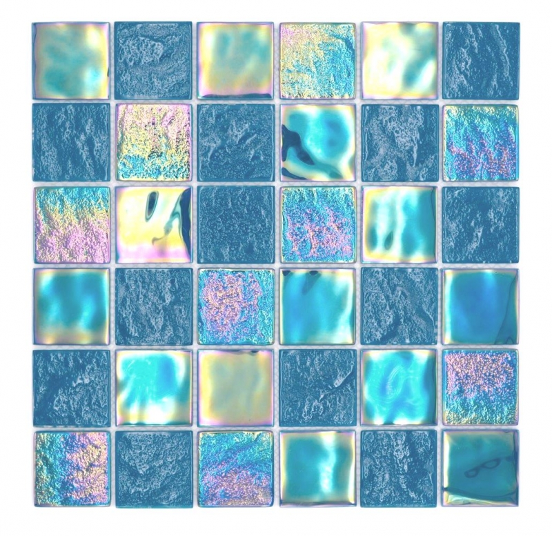 Hand-painted glass mosaic mosaic tile medio flip flop iridescent black sapphire multicolored MOS66-S63-48_m