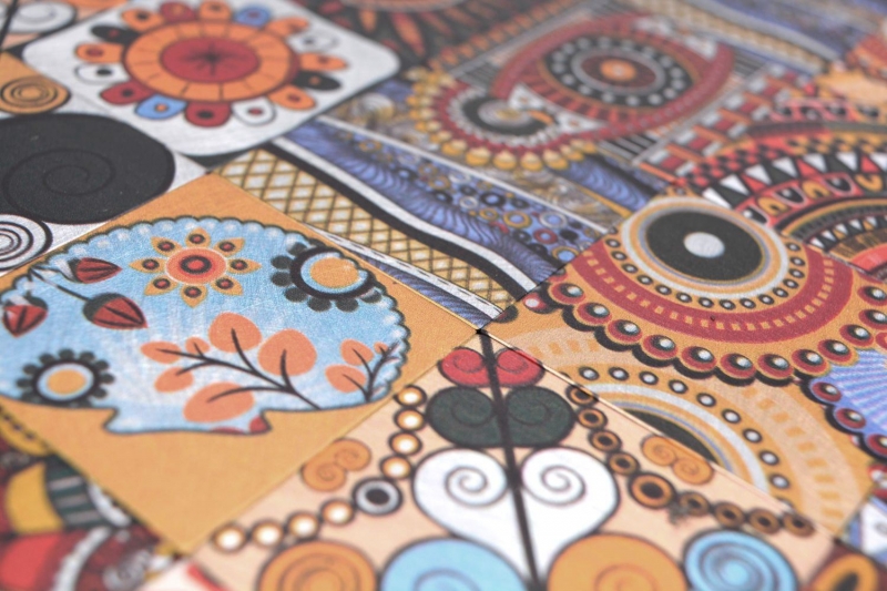 Hand Pattern Self-adhesive Mosaic Mat Metal Retro Mandala Pattern Mat Afrikaans Ornament MOS200-U01_m