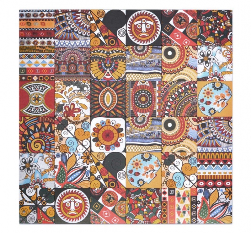 Hand Pattern Self-adhesive Mosaic Mat Metal Retro Mandala Pattern Mat Afrikaans Ornament MOS200-U01_m