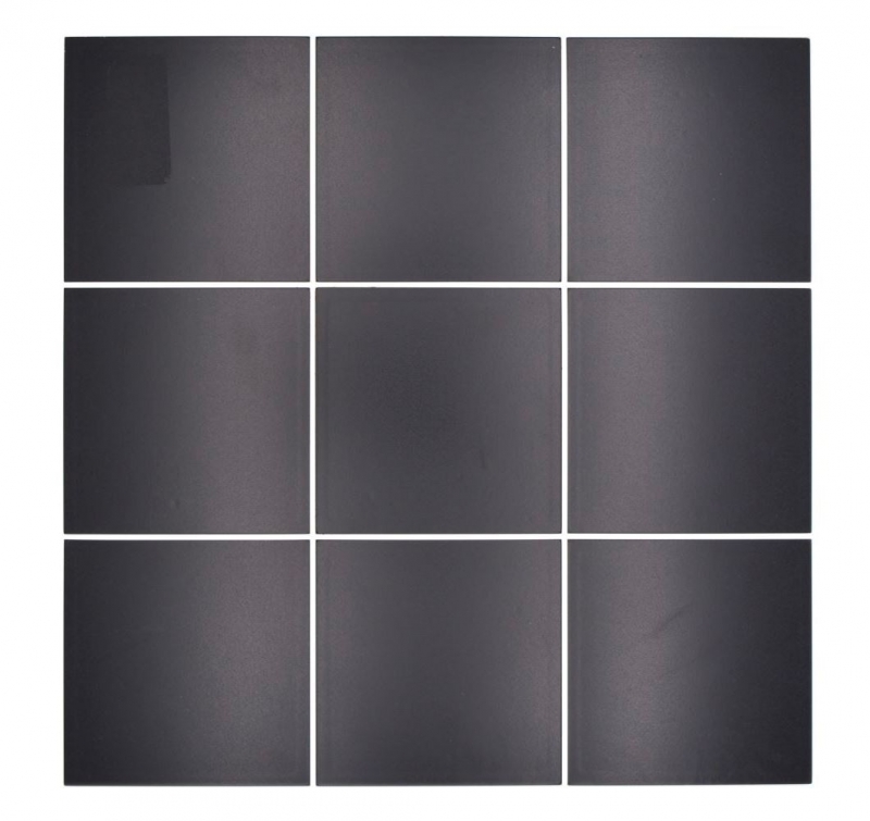 Hand sample self-adhesive mosaic mat metal black tile look with white joint MOS200-B03_m
