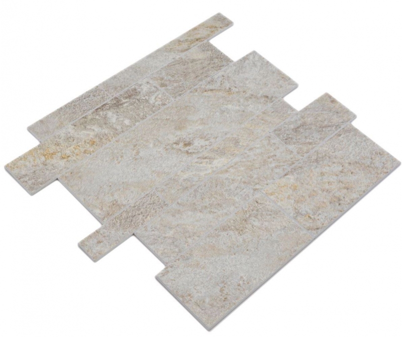 Hand sample Self-adhesive mosaic mat Vinyl stone look beige gray Rectangular MOS200-SP01_m