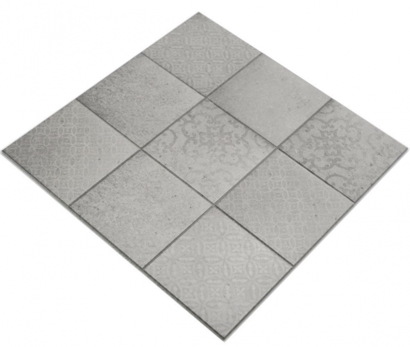 Hand pattern self-adhesive mosaic mat vinyl shabby chic gray ornament MOS200-SCELLO_m