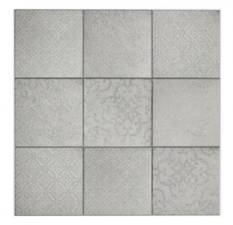 Hand pattern self-adhesive mosaic mat vinyl shabby chic gray ornament MOS200-SCELLO_m
