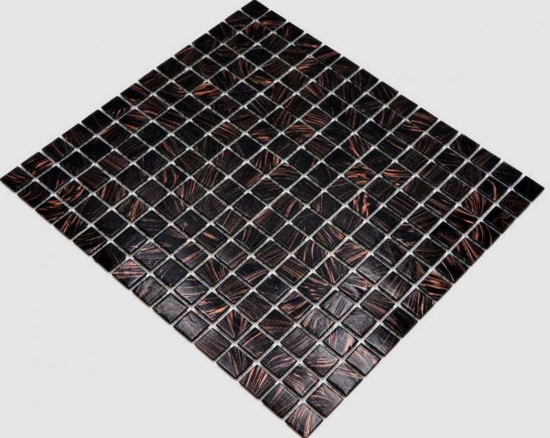Hand-painted glass mosaic mosaic tile Black copper iridescent shimmering MOS230-G49_m