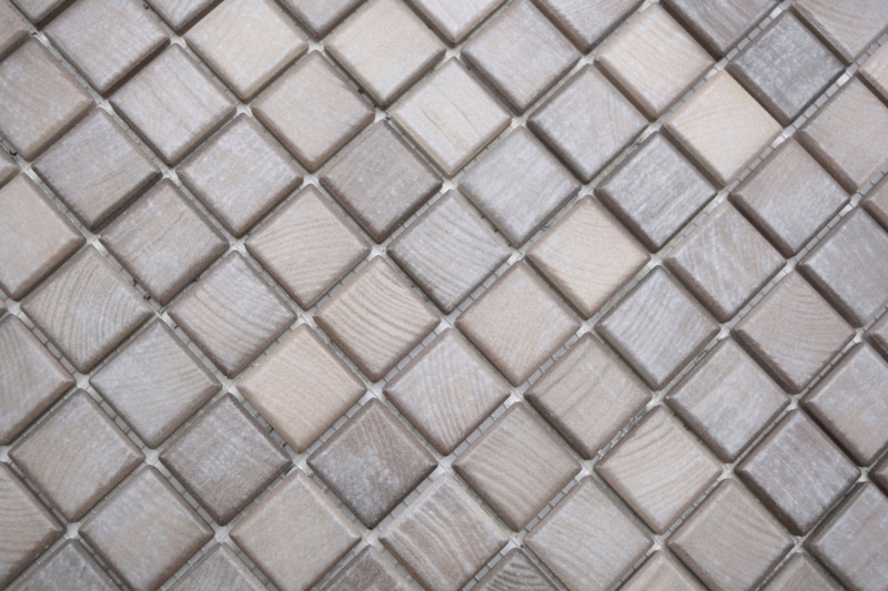 Ceramic mosaic tiles Jasba shabby brown matt wood-effect kitchen wall bathroom tile shower wall / 10 mosaic mats