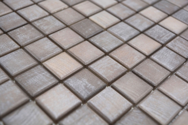 Jasba Senja Pure mosaic ceramic stoneware shabby brown matt wood effect kitchen bathroom shower MOSJB22 1 mat