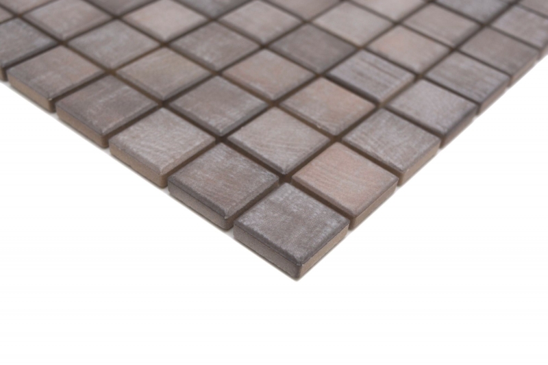 Jasba Senja Pure mosaic ceramic stoneware shabby brown matt wood effect kitchen bathroom shower MOSJB22 1 mat
