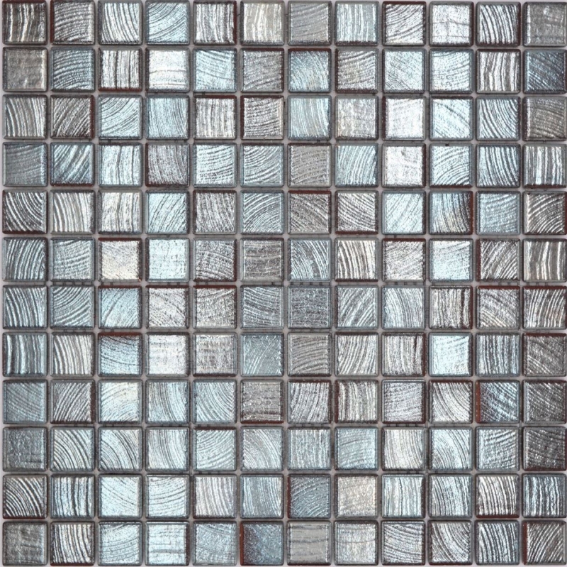 Jasba Senja Pure mosaic ceramic stoneware wenge-metallic glossy metal look kitchen bathroom shower MOSJB27 1 mat